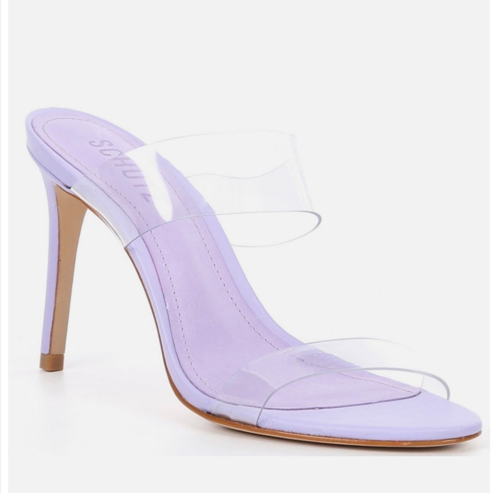 NWT SCHUTZ vinyl ariella heels in smoky grape size 9